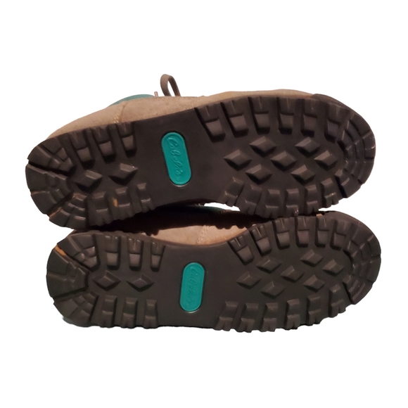 Cabela's Gray Leather/Aqua Lace-Up Hiking Ankle Boots Women's Size 6 - Picture 7 of 10